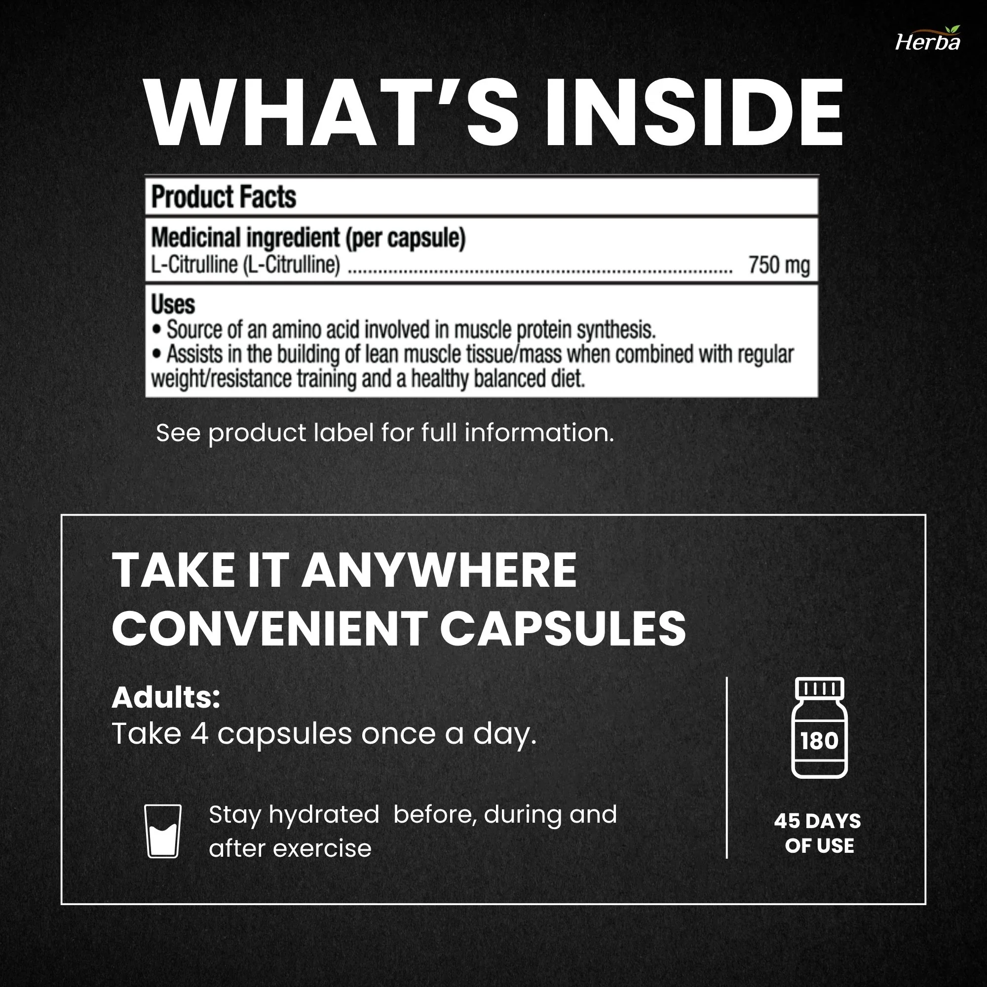 L-Citrulline Supplement 750mg – 180 Vegetable Capsules | Made in Canada - Image 5