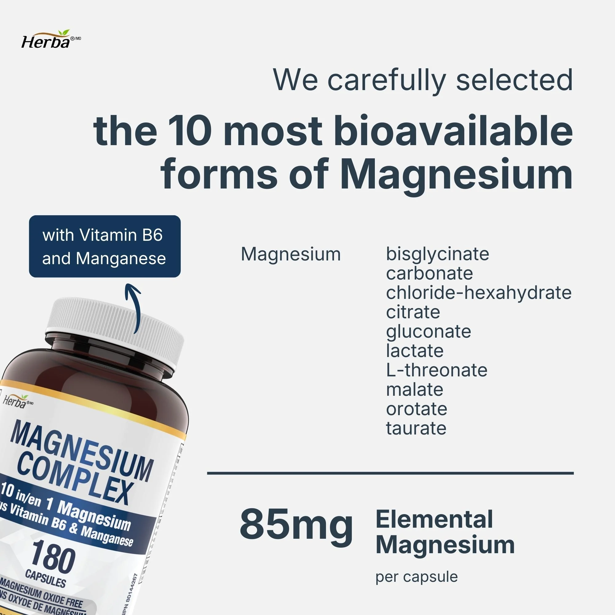 Magnesium Complex 10 in 1 – 180 Capsules | Magnesium Oxide Free | Made in Canada - Image 4