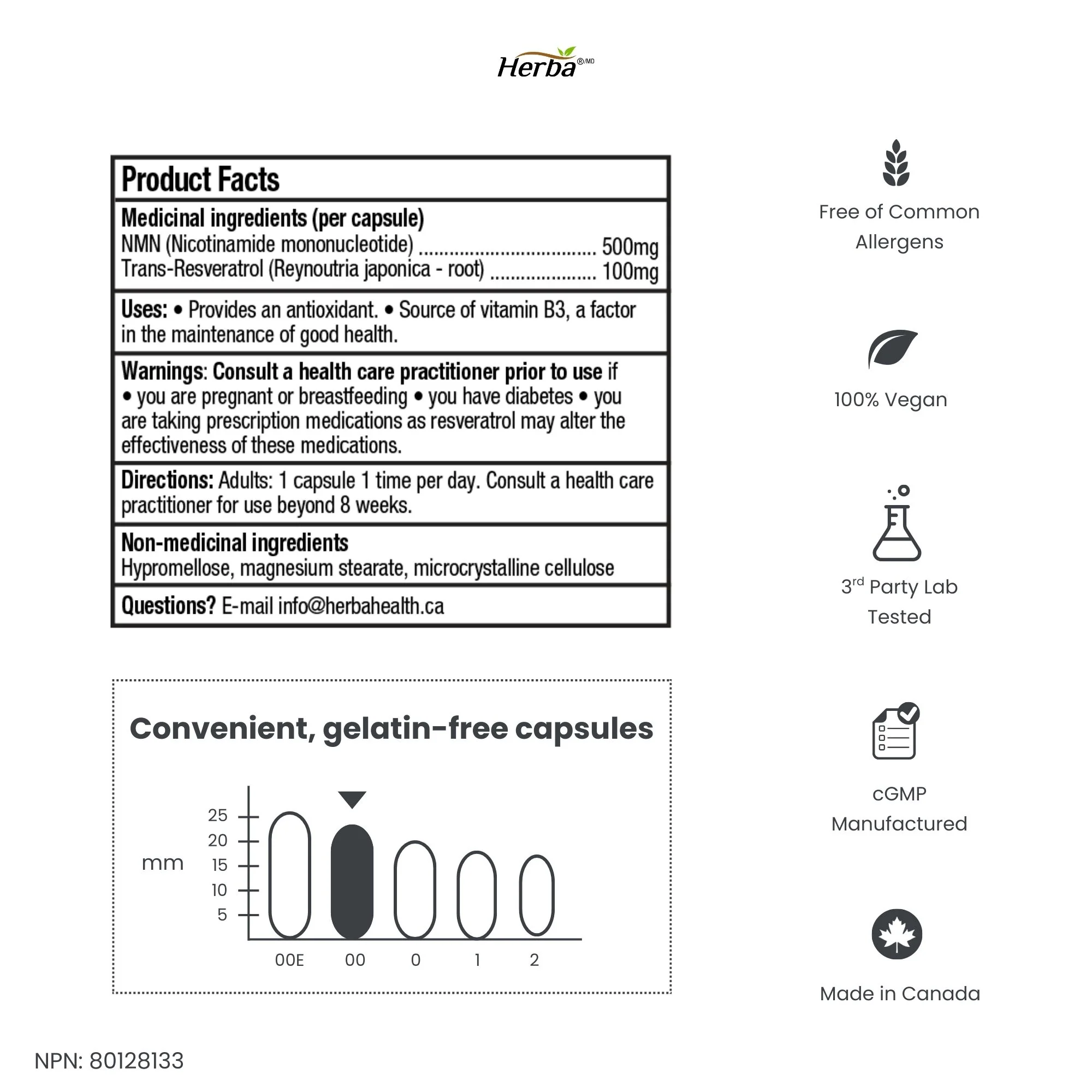 NMN Supplement + Resveratrol - 600mg | Made in Canada | 30 Vegetable Capsules - Image 7