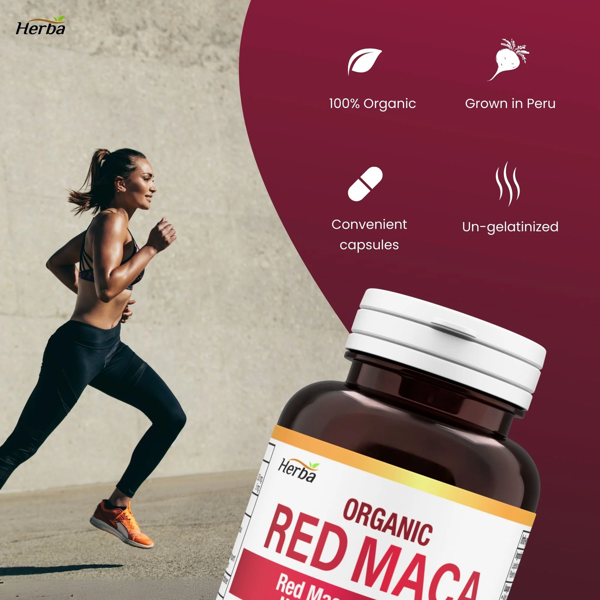 Organic Red Maca Capsules - 3500mg, 150 Capsules | Peruvian Red Maca | Made in Canada - Image 7