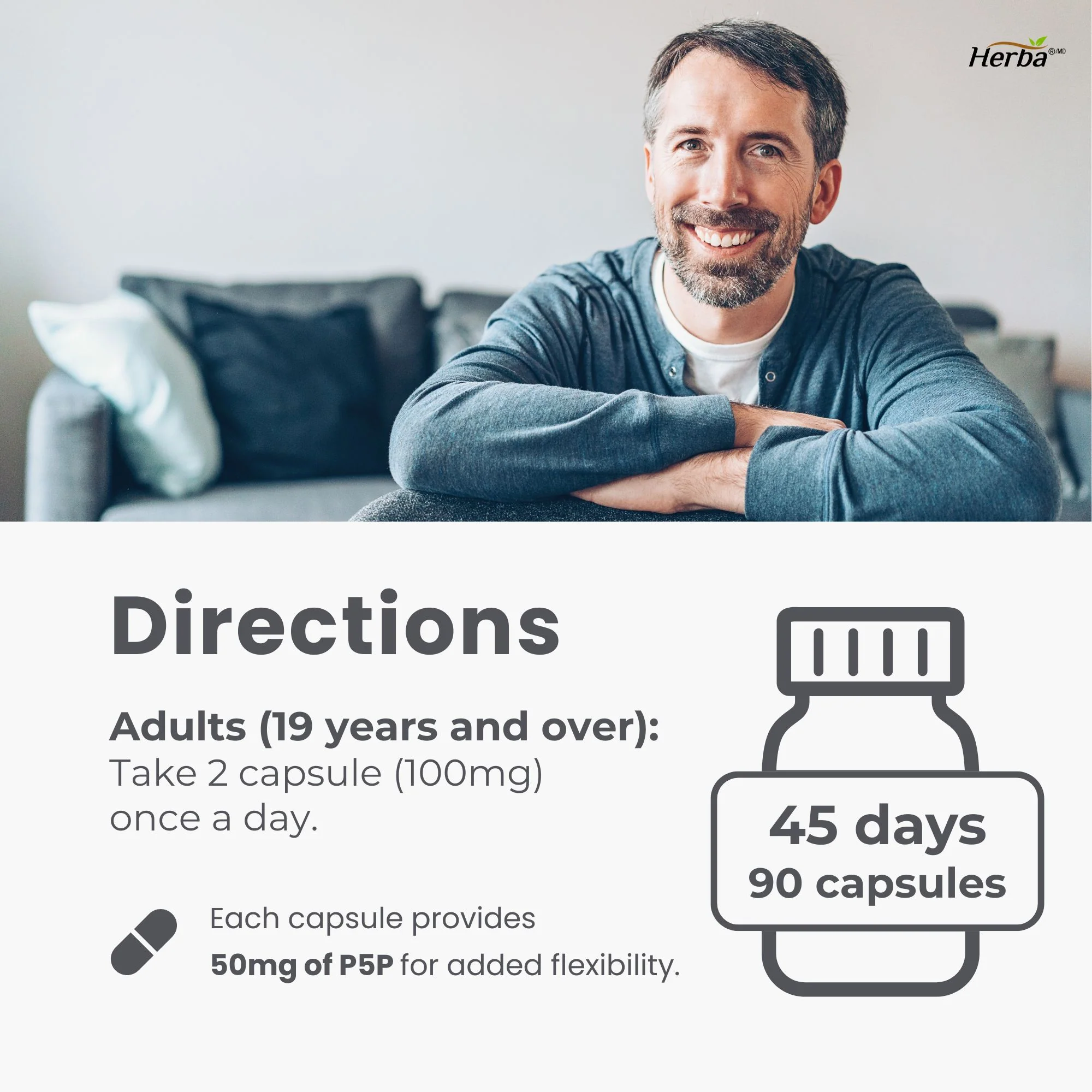 P5P Vitamin B6 50mg – 90 Capsules | >99% Purity | Made in Canada - Image 7