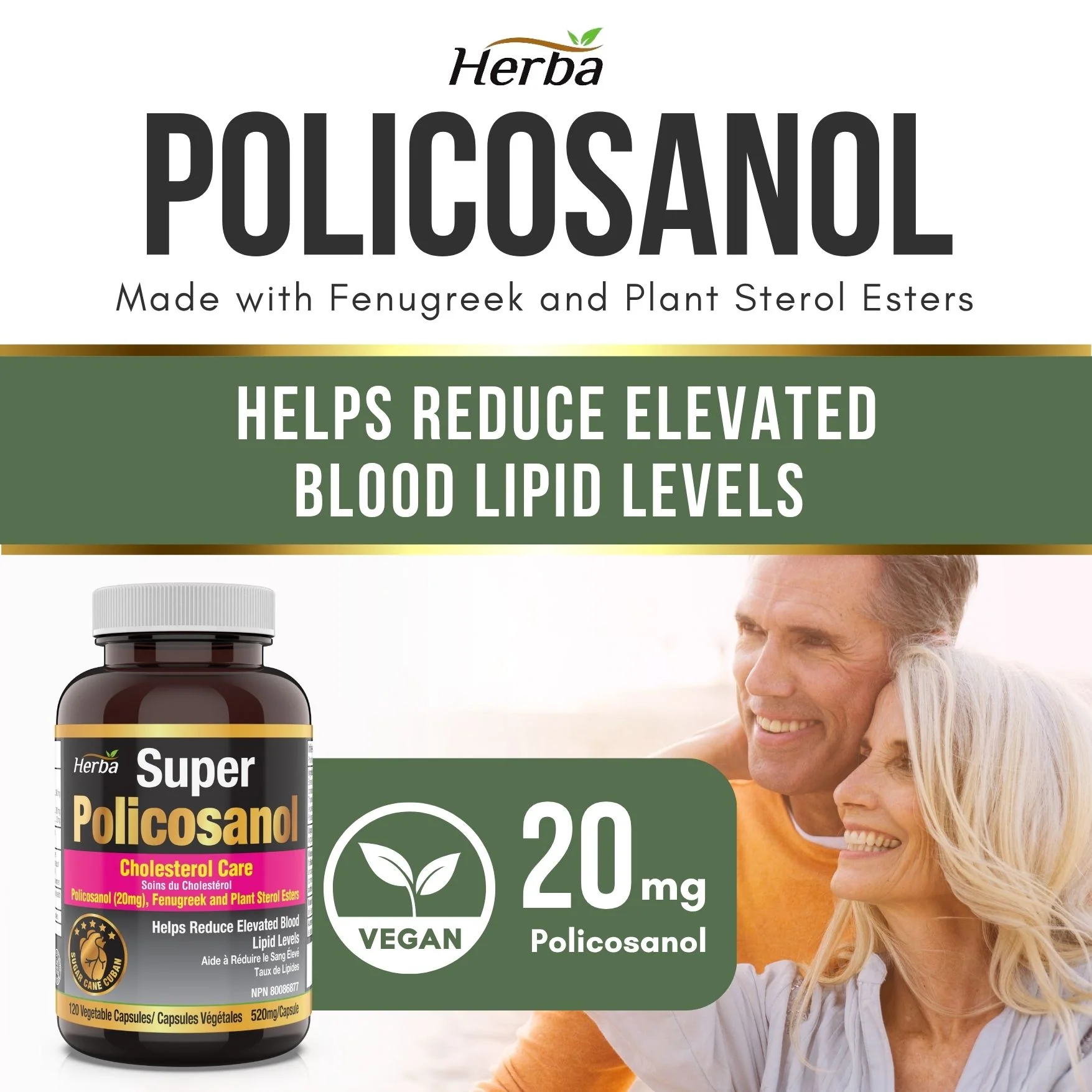 Policosanol 20mg with Fenugreek and Plant Sterol Esters - 120 Vegetable Capsules - Image 5