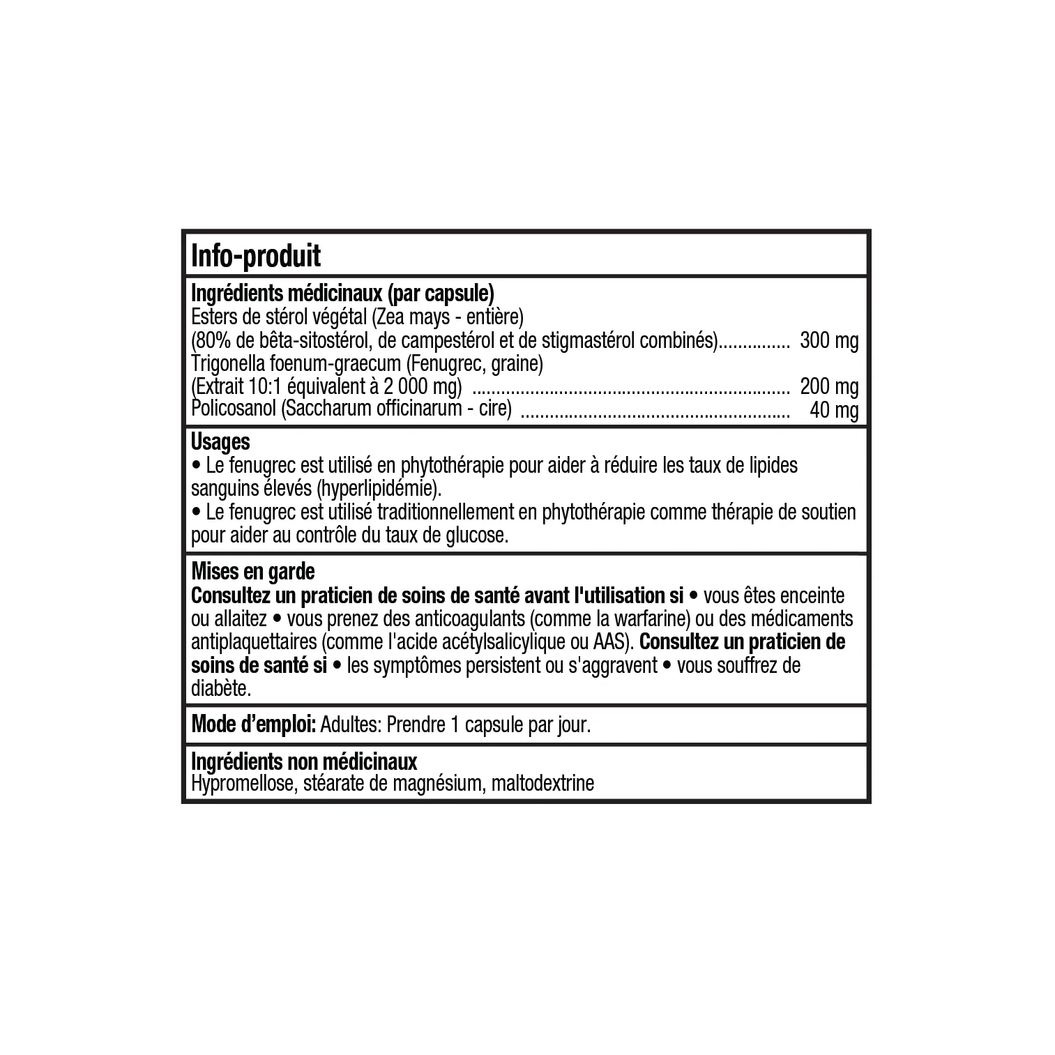 Policosanol 40mg with Fenugreek and Plant Sterol Esters - 120 Vegetable Capsules - Image 4