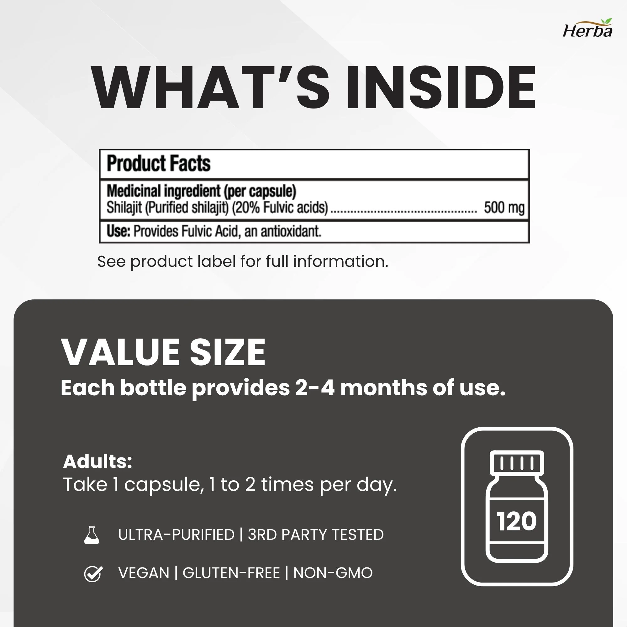 Himalayan Shilajit for Women & Men – 120 Capsules | 1000mg Per Serving (500mg Each) | 15:1 Extract | Fulvic Acid Supplement | Made in Canada - Image 8